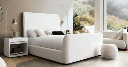 Eve Ivory Fabric Bed by Diamond Sofa