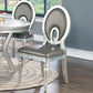 Poundex F2151 Juego de comedor de 7 piezas con acabado plateado