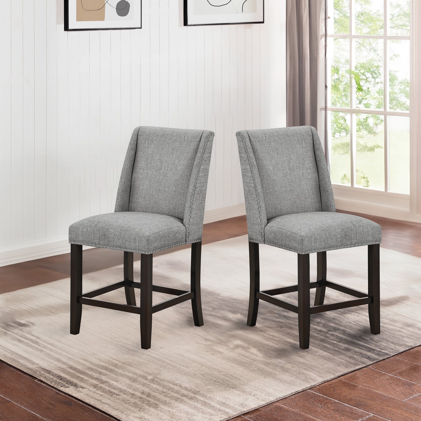 Faust Gray Counter Height Dining Chairs (2)