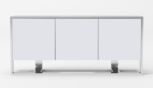 Fauna White High Gloss & Stainless Steel Buffet