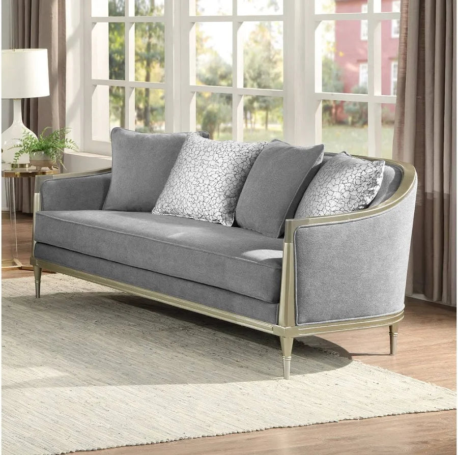 Fernando 2 Pc Gray Chenille Sofa Set