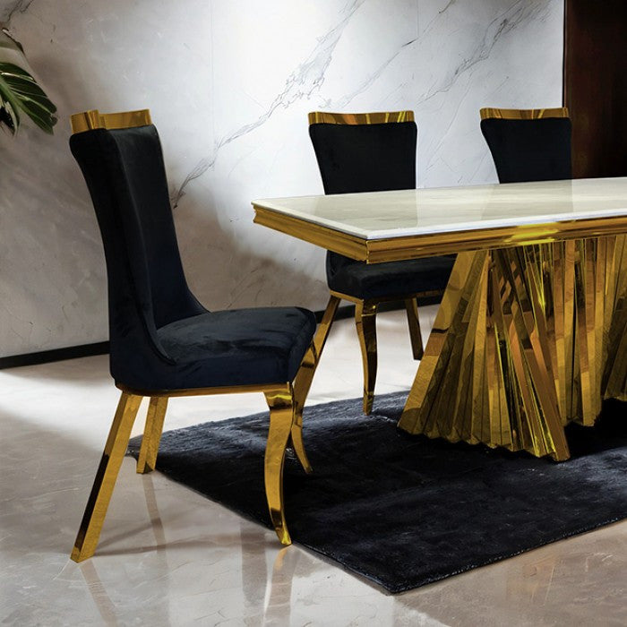 Basilicata Sintered Stone Stainless Steel Dining Set