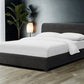 Vertham Boucle Platform Bed - White or Black