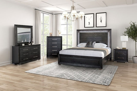 Ashbourne 4 Pc Bedroom Collection LED Headboard