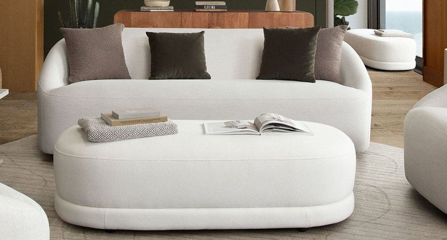 Fox Bench White Performance Fabric