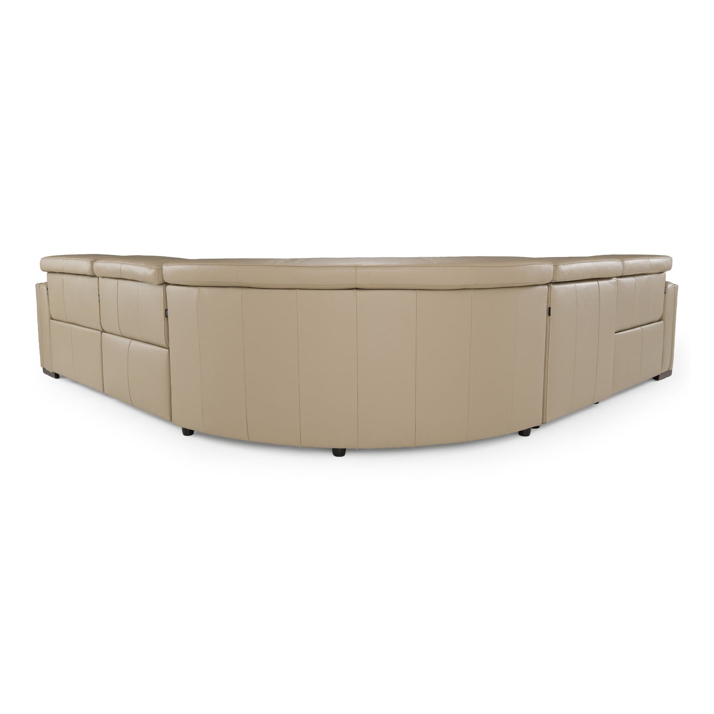 Frazier Modern Tan Leather Power Sectional