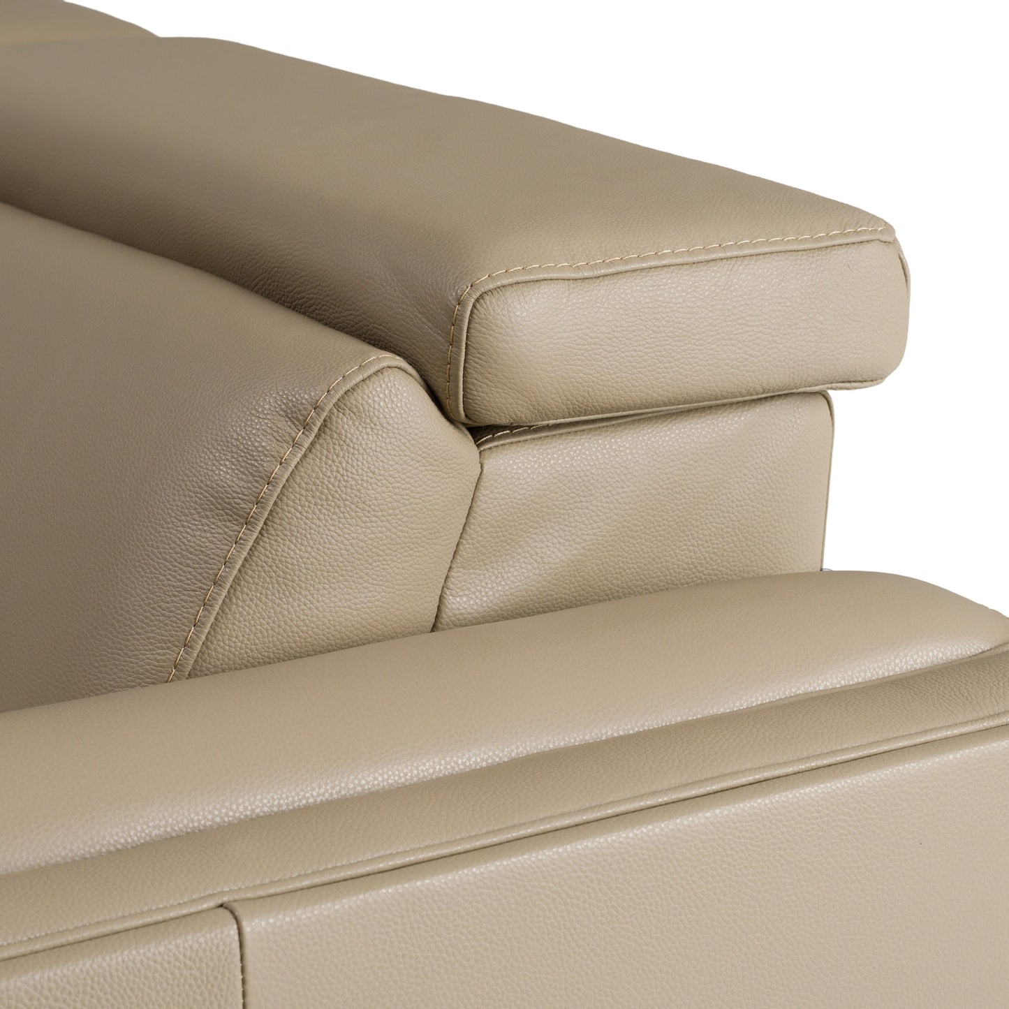Frazier Modern Tan Leather Power Sectional