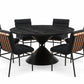 Haven 7 Pc 59" Round Ebony Black Pedestal Dining Set