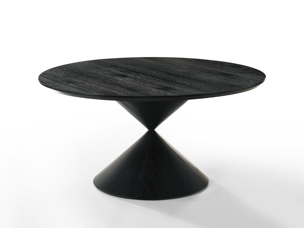 Haven 7 Pc 59" Round Ebony Black Pedestal Dining Set