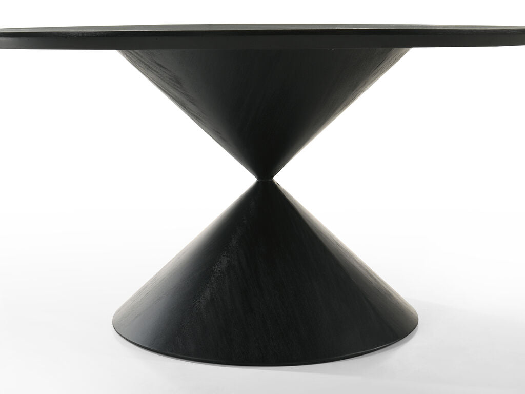 Haven 7 Pc 59" Round Ebony Black Pedestal Dining Set