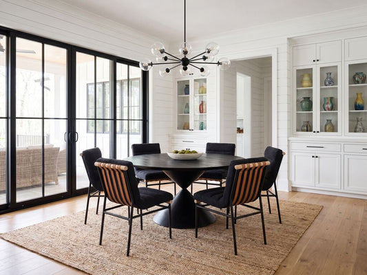 Haven 7 Pc 59" Round Ebony Black Pedestal Dining Set