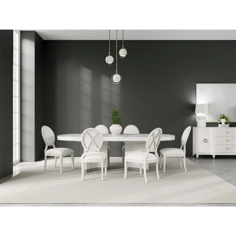 Hepburn Oval Top Platinum Drift Dining Collection