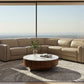 Frazier Modern Tan Leather Power Sectional