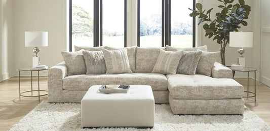 Arianna Beige Polyester Sofa & Chaise