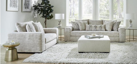 Homesource Arianna Cream Sofa & 1/2 Chair