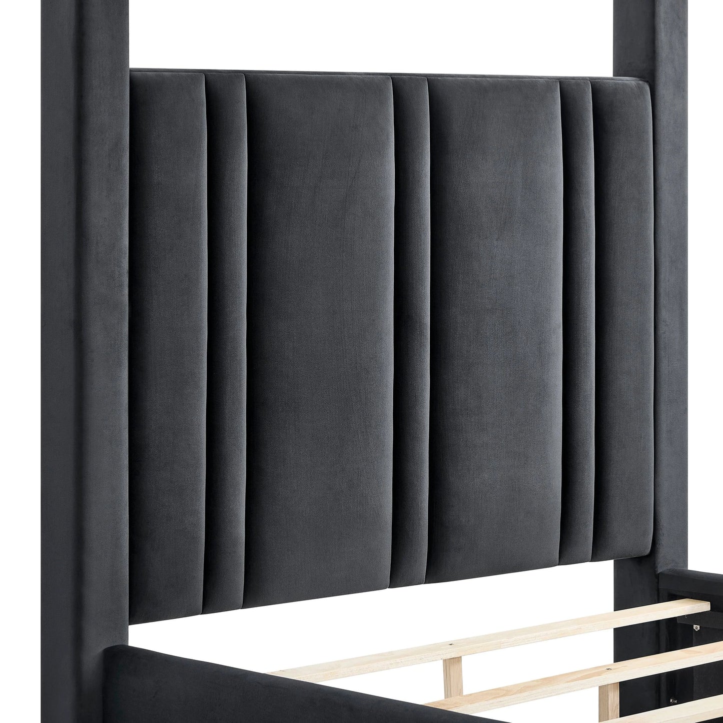 Jayla Black Velvet Canopy Bed