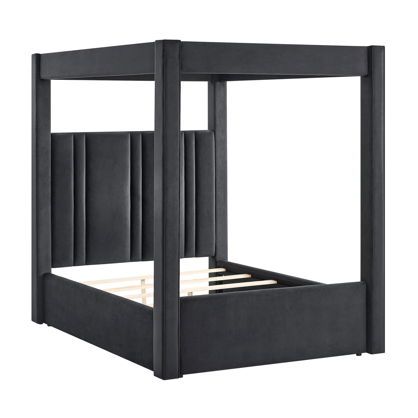 Jayla Black Velvet Eastern King Bed 5117BK-K