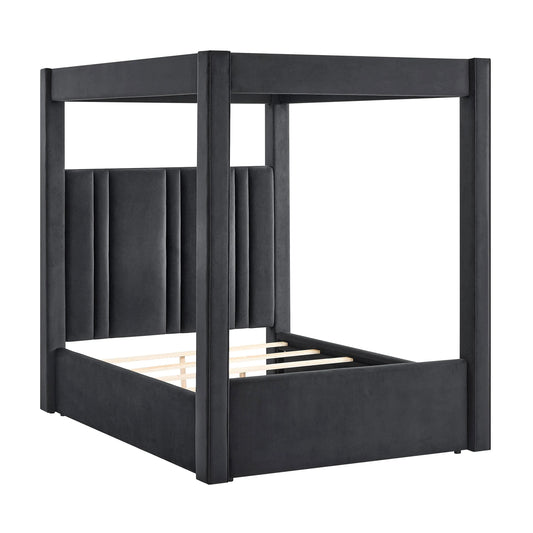 Jayla Black Velvet Eastern King Bed 5117BK-K