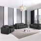 Global United 9762 Black 3 Pc Sofa Set