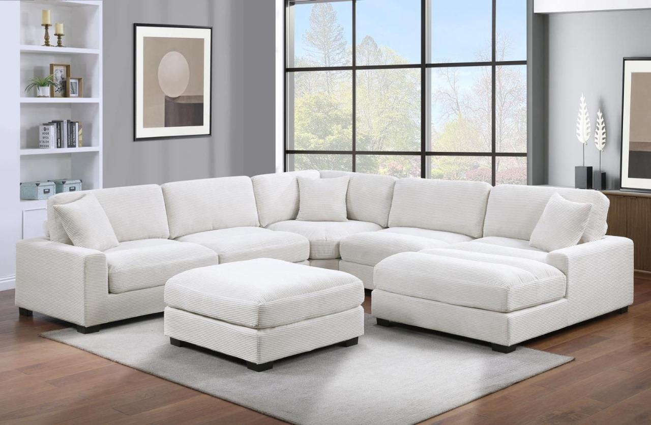 L120 Violet 7 Pc Beige Sectional