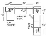 Wesley 4 Pc Sectional - Smoke