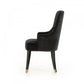 Silla de comedor Larrisa de terciopelo negro