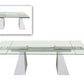 Latrobe Modern Extendable Quartz Stone & Glass Dining Set