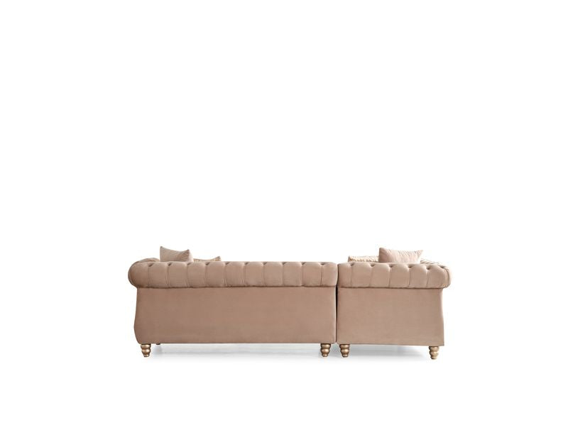 Julia Velvet Sectional Taupe
