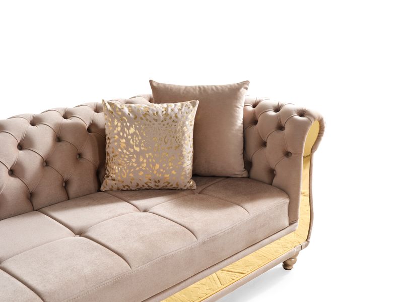 Julia Velvet Sectional Taupe