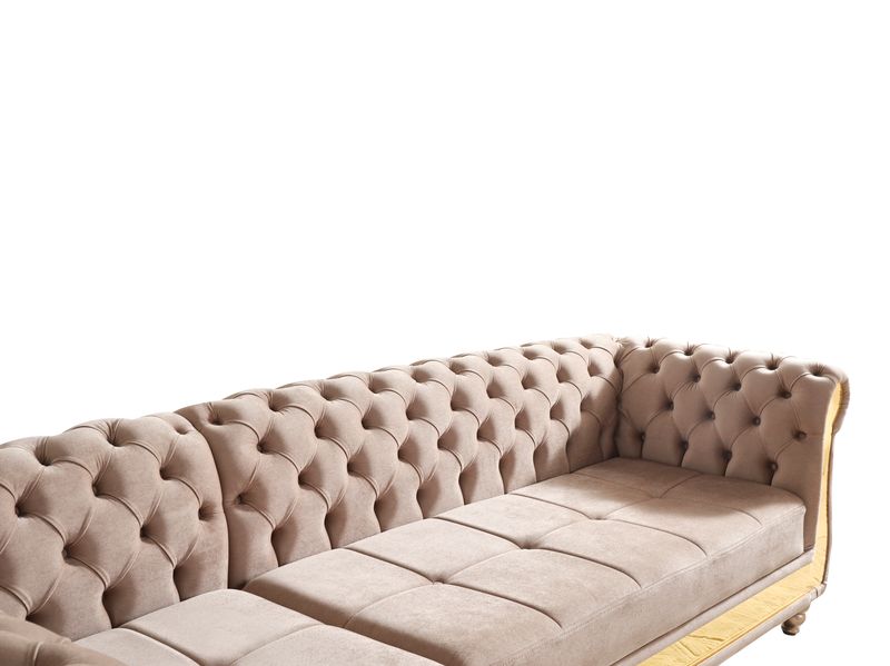 Julia Velvet Sectional Taupe