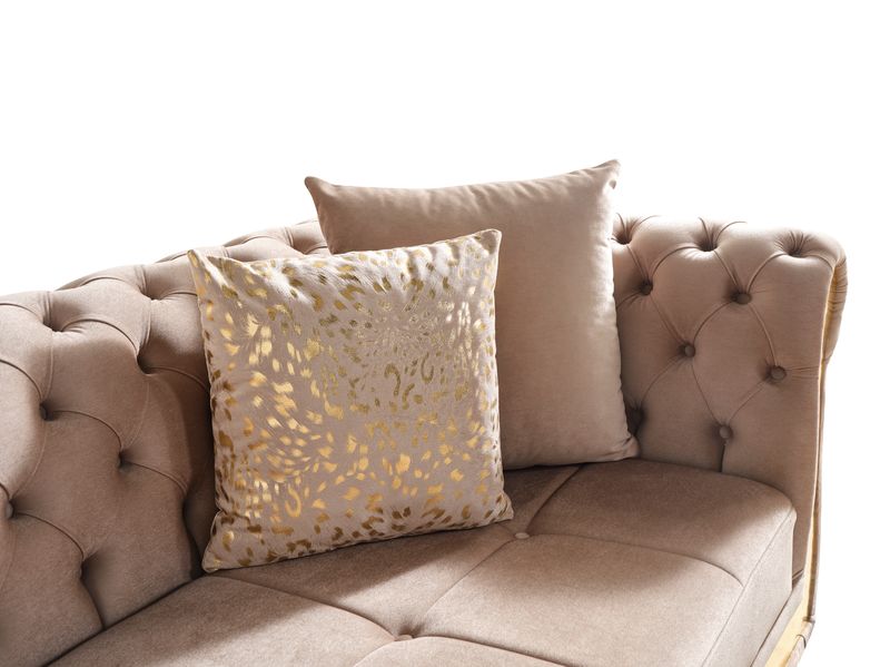 Julia Velvet Sectional Taupe