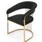 Modrest Linda Modern Black Velvet & Rosegold Dining Chair