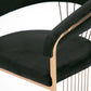 Modrest Linda Modern Black Velvet & Rosegold Dining Chair
