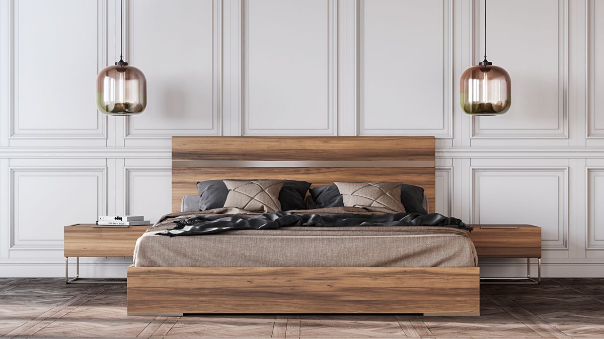 Lorenzo Italian Modern Light Oak Bedroom Set by VIG