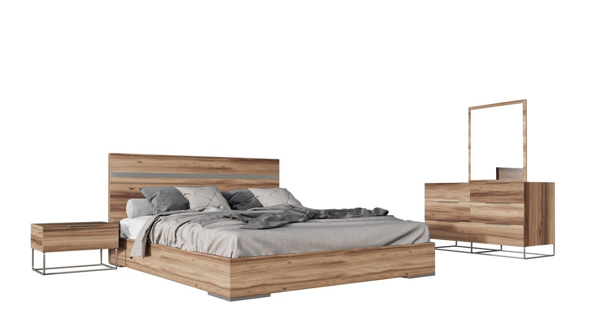 Lorenzo Italian Modern Light Oak Bedroom Set by VIG
