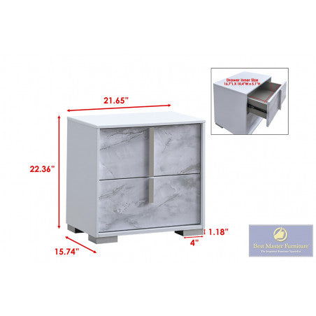 Luna White 4 Pc Bedroom Set - LED Headboard