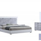 Luna White 4 Pc Bedroom Set - LED Headboard