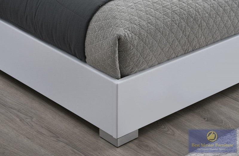 Luna White 4 Pc Bedroom Set - LED Headboard