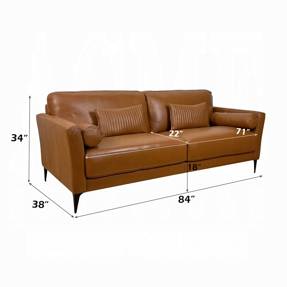 Tussio Saddle Tan Leather Sofa Set
