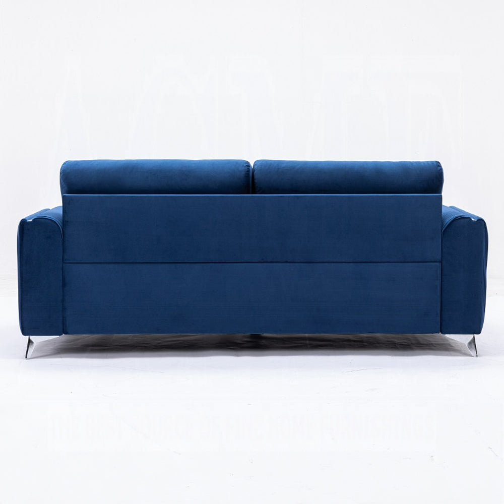 Wenona 2 Pc Blue Velvet Sofa Collection