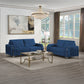 Wenona 2 Pc Blue Velvet Sofa Collection