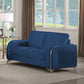 Wenona 2 Pc Blue Velvet Sofa Collection