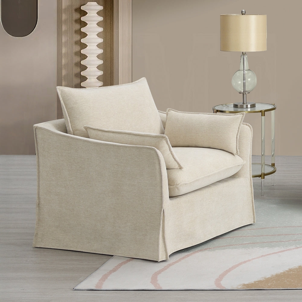 Shane Beige Linen Chair LV02912