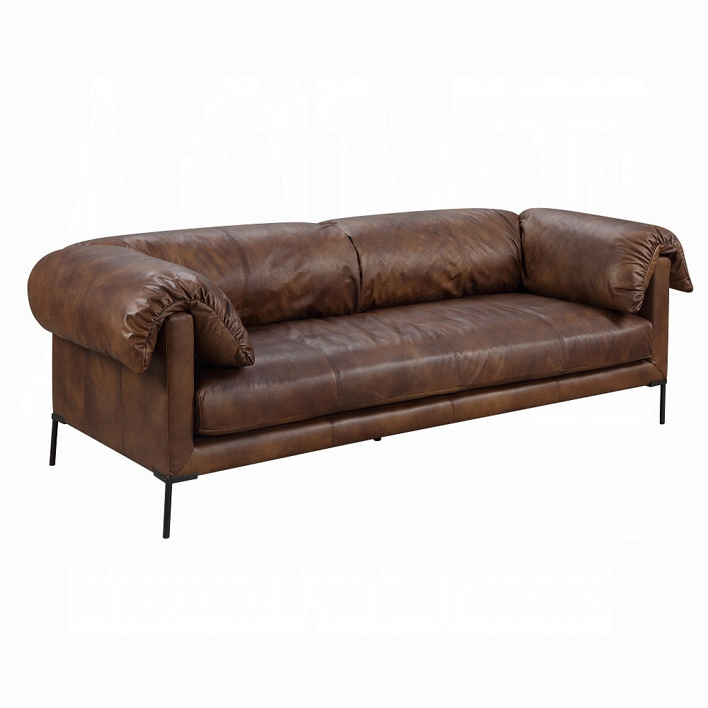 Jaron Mocha Leather Sofa LV02980