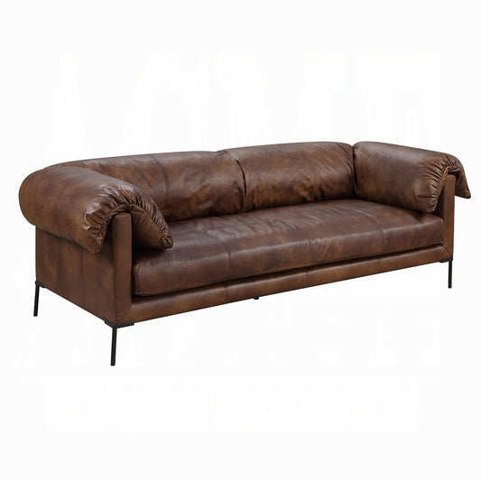 Jaron Mocha Leather Sofa LV02980