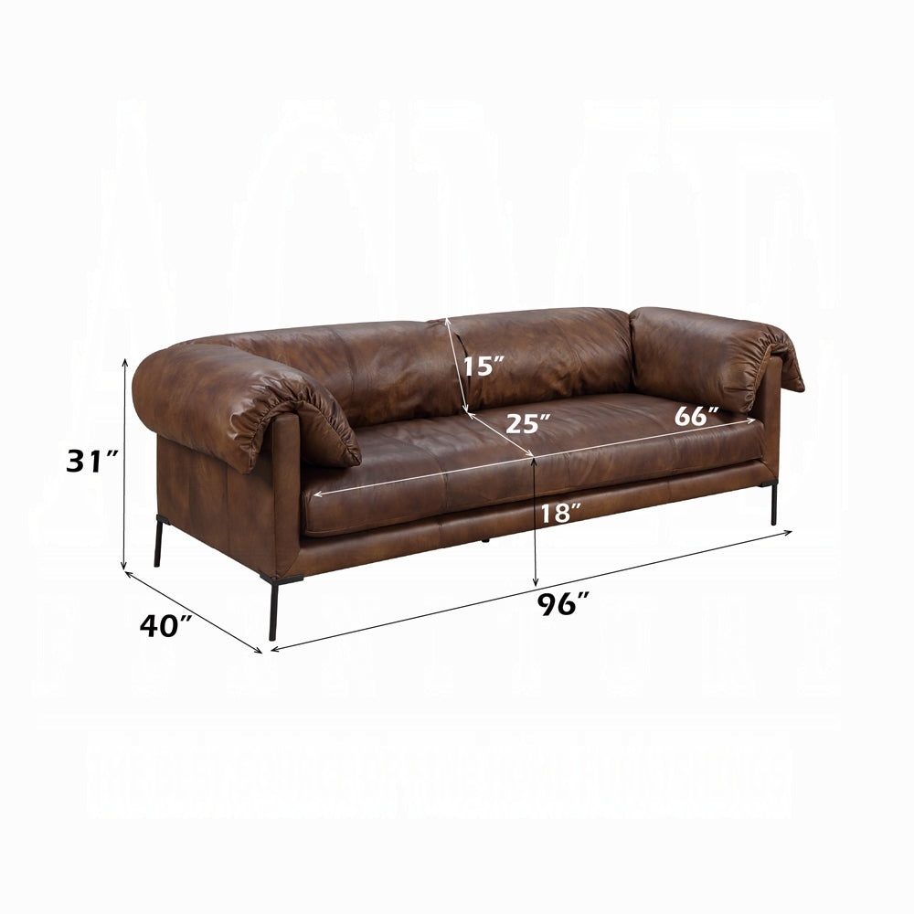Jaron Mocha Leather Sofa LV02980