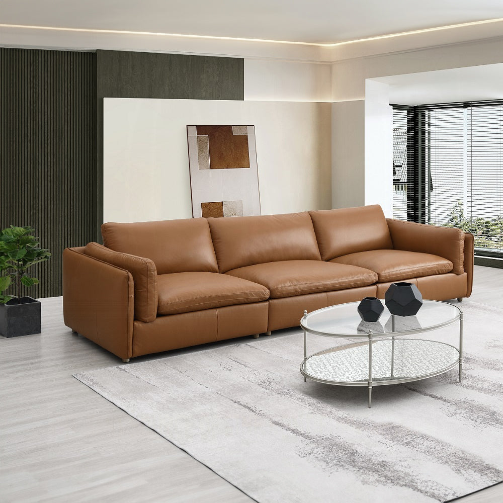 Brighton Top Grain Leather Modular Sectional