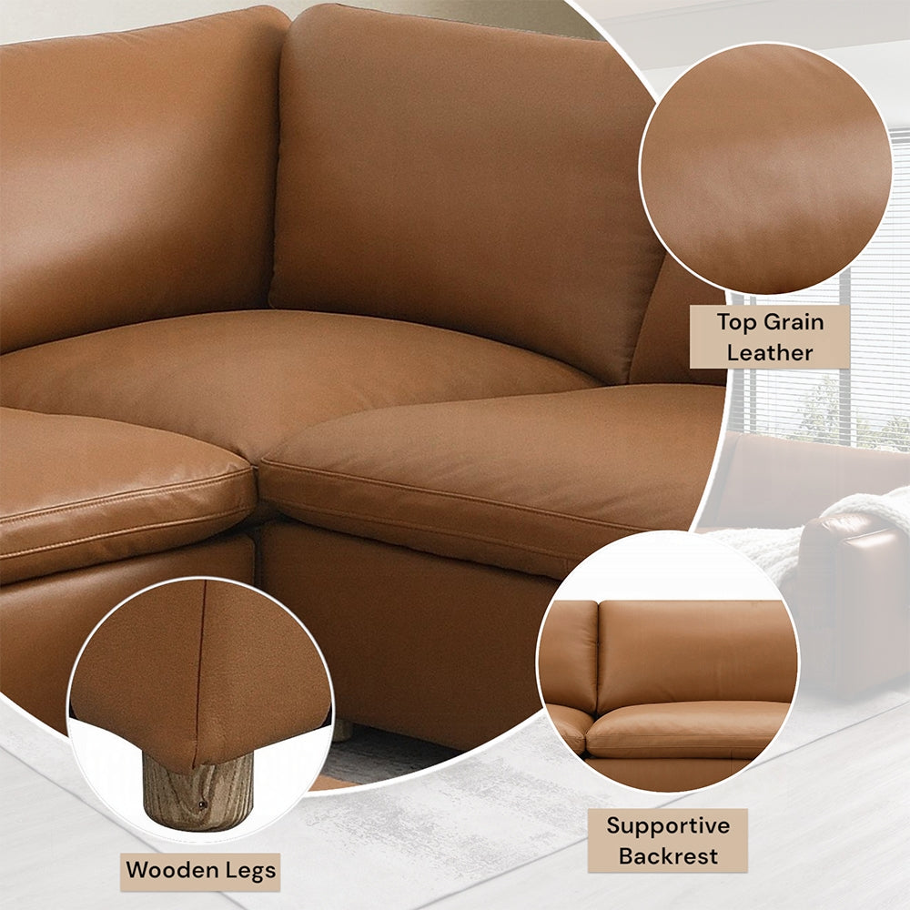 Brighton Top Grain Leather Modular Sectional
