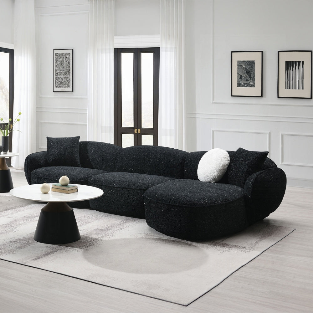 Lucifer Black Chenille Sectional LV03525