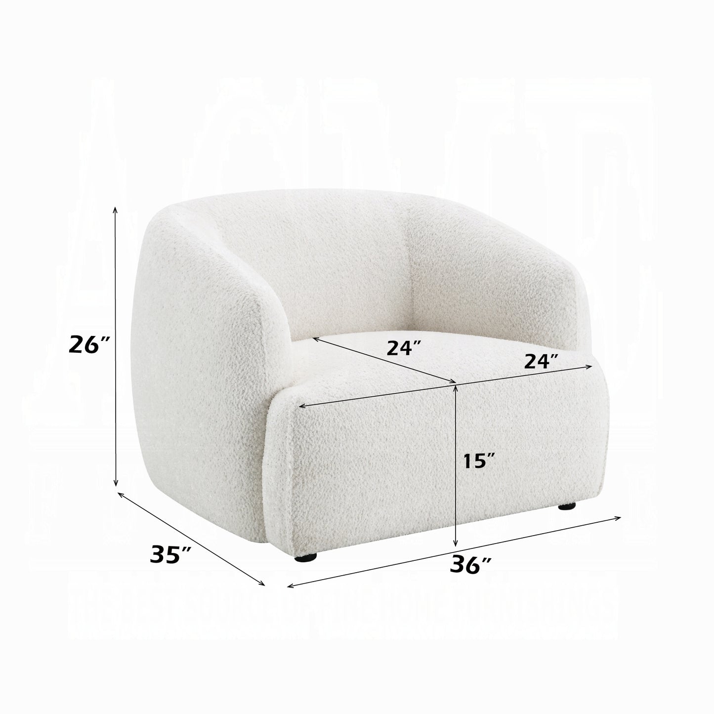 Lucifer White Chenille Chair LV03527